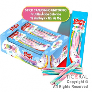 GOLO GOMA STICK FRUTILLA ACIDA MULTICOLOR PASTEL UNICORNIO (PACK 12X 15GR) DOCILE